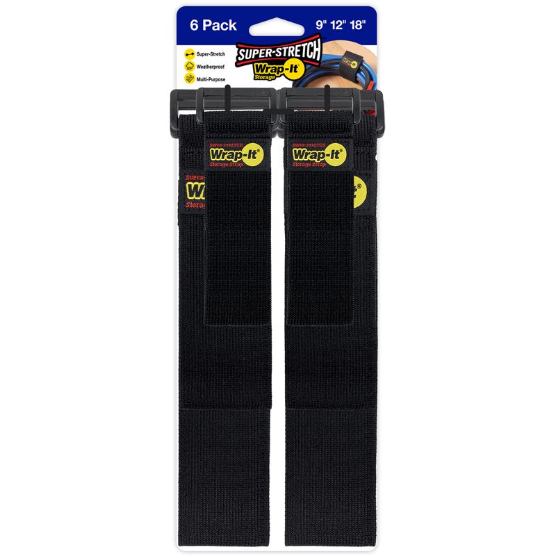 CORD WRAP BLK 6PK