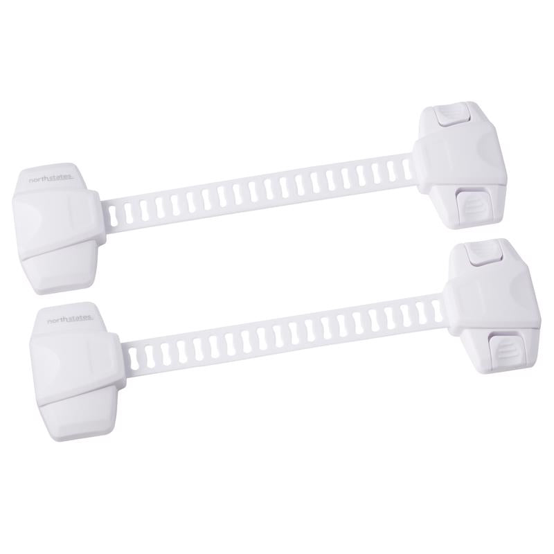2PK STRP LOCKS PLSTIC WHTE