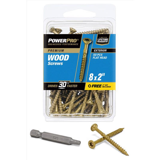 DCK SCREW 8X2" FLT 50PK