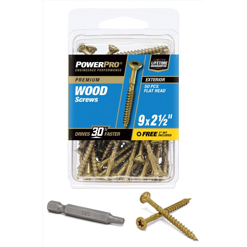DCK SCRW 9X2.5" FLT 50PK
