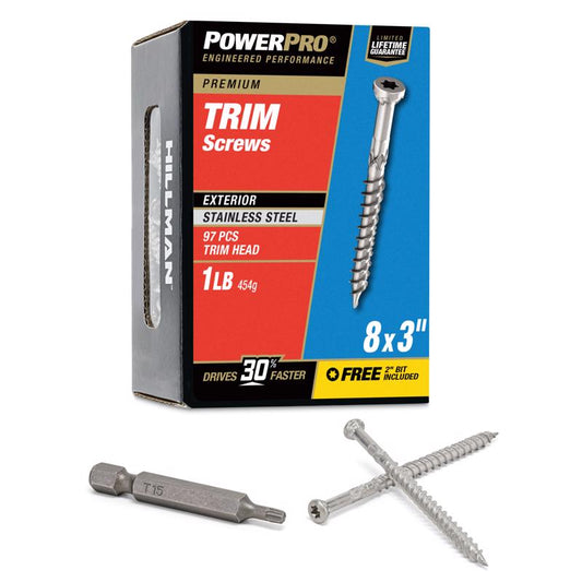 TRIM SCREW 8X3" 1# SS