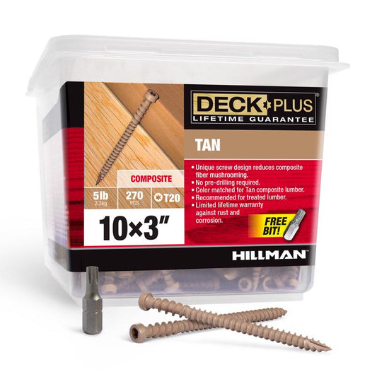 CMP SCREW 10X3" TAN 5#