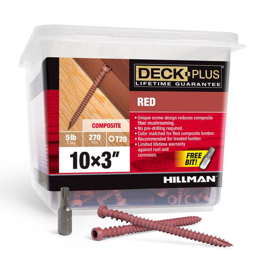 CMP SCREW 10X3" RED 5#
