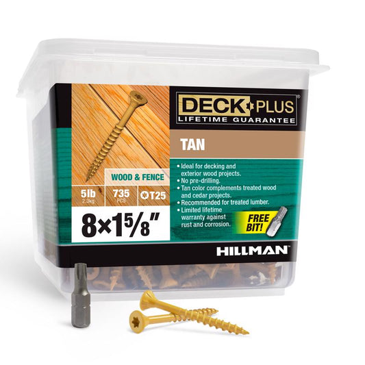 DK SCREW 8X1.625" TAN 5#