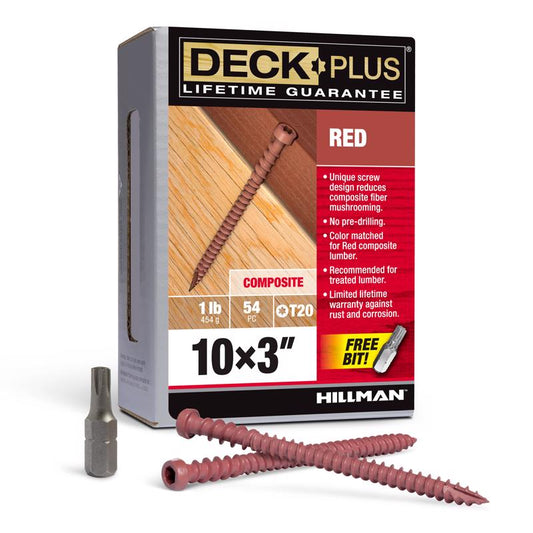 CMP SCREW 10X3" RED 1#
