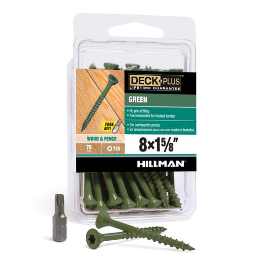 DCKSCRW 8X1.625"FLT 75PK