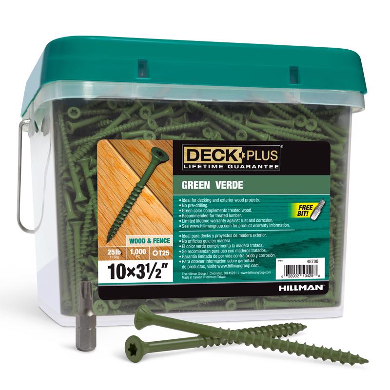 DCK SCRW 10X3.5" GRN 25#