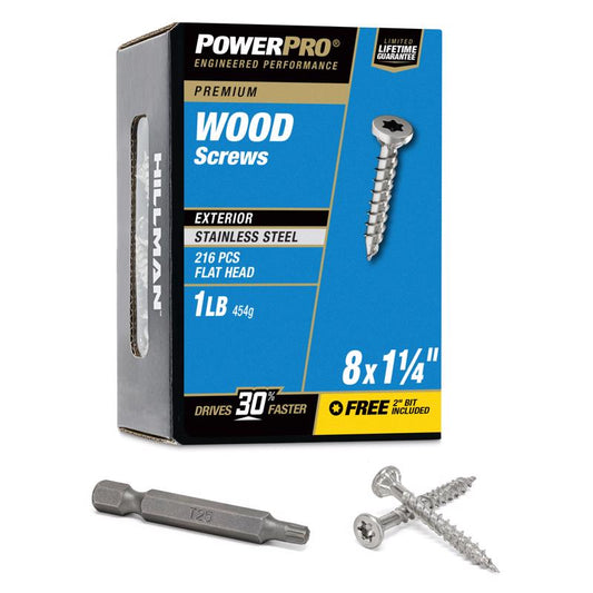 DECK SCREW 8X1.25" 1# SS