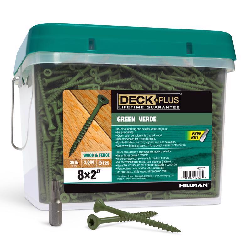 DECK SCREW 8X2" GRN 25#