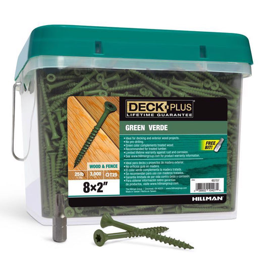 DECK SCREW 8X2" GRN 25#