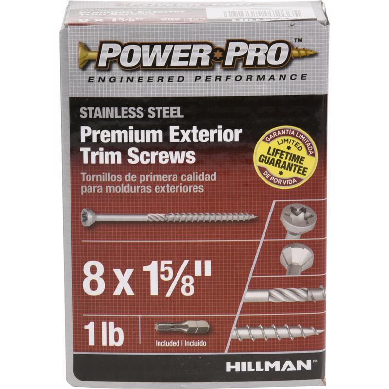 TRIM SCRW 8X1.625" 1# SS