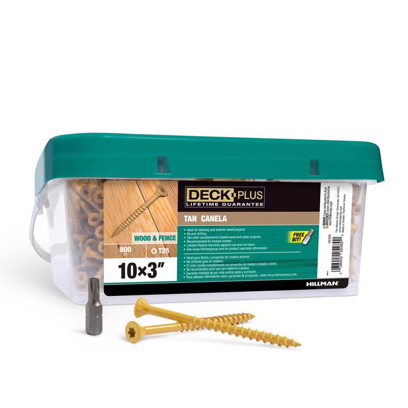 D SCREW 10X3" TAN 8KEG