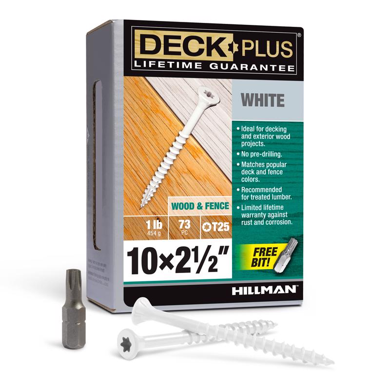 DCK SCREW 10X2.5" WHT 1#