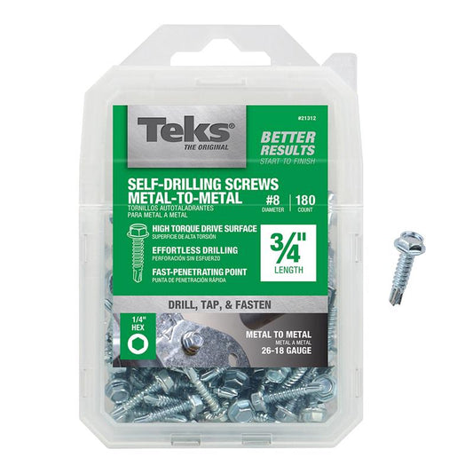SM SCRW HX #8X3/4" 180PK