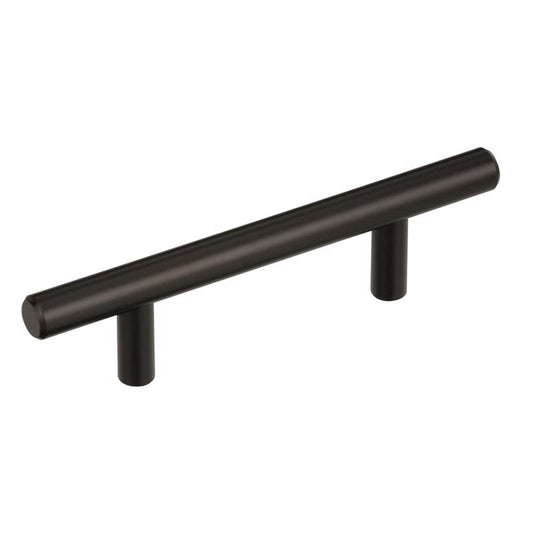 Amerock Contemporary Bar Cabinet Pull 3 in. Black Bronze Black 5 pk