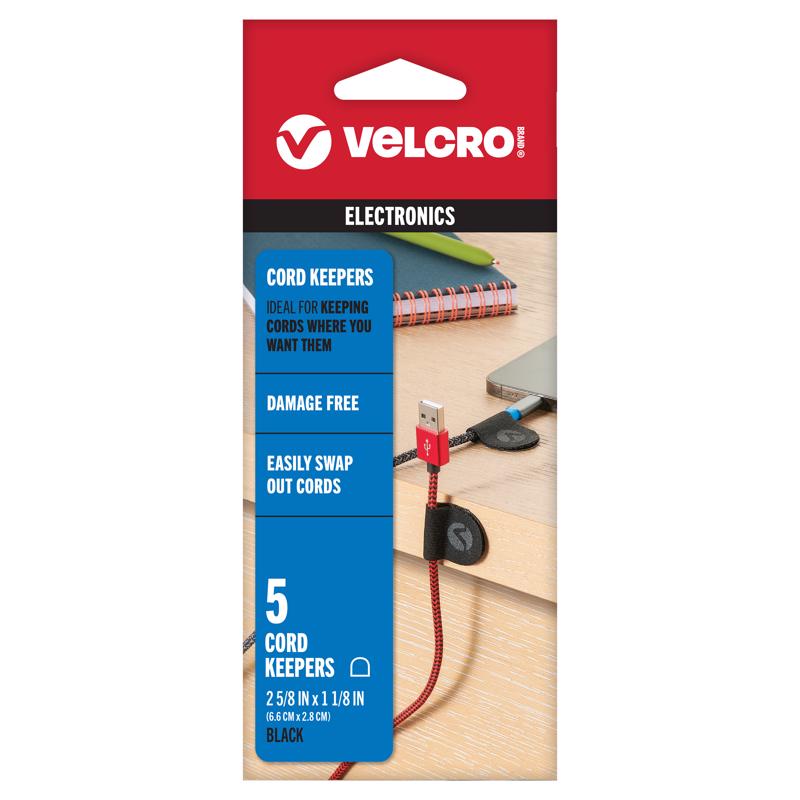 CORD ORGNZR NYLN BLK 5PK