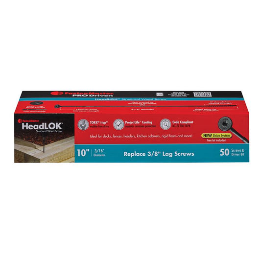 FastenMaster Headlok 10 in. L Torx Ttap T30 Coarse Structural Wood Screws 1 pk