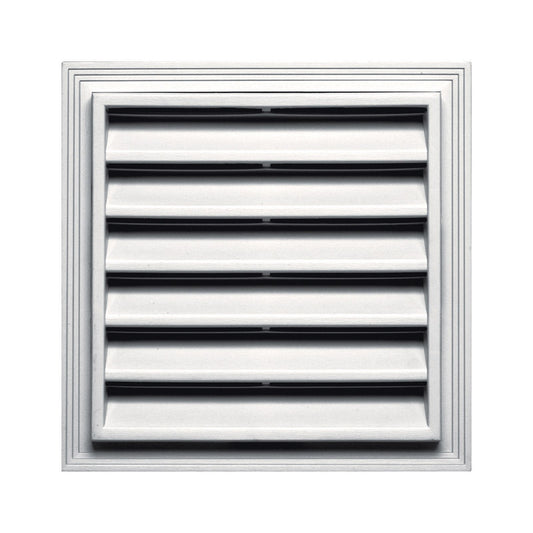 Builders Edge 12 in. W X 12 in. L Wood Grain White Plastic Wall Vent