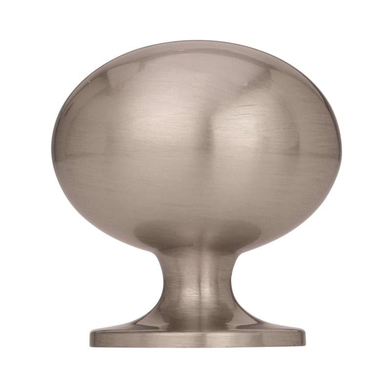 KNOB OVAL 1-3/8"STN NCKL