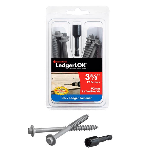 FastenMaster LedgerLok 3-5/8 in. L Hex Epoxy Coarse Wood Screws 12 pk