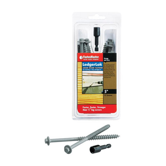 FastenMaster LedgerLok No. 14 X 5 in. L Hex Epoxy Coarse Wood Screws 12 pk