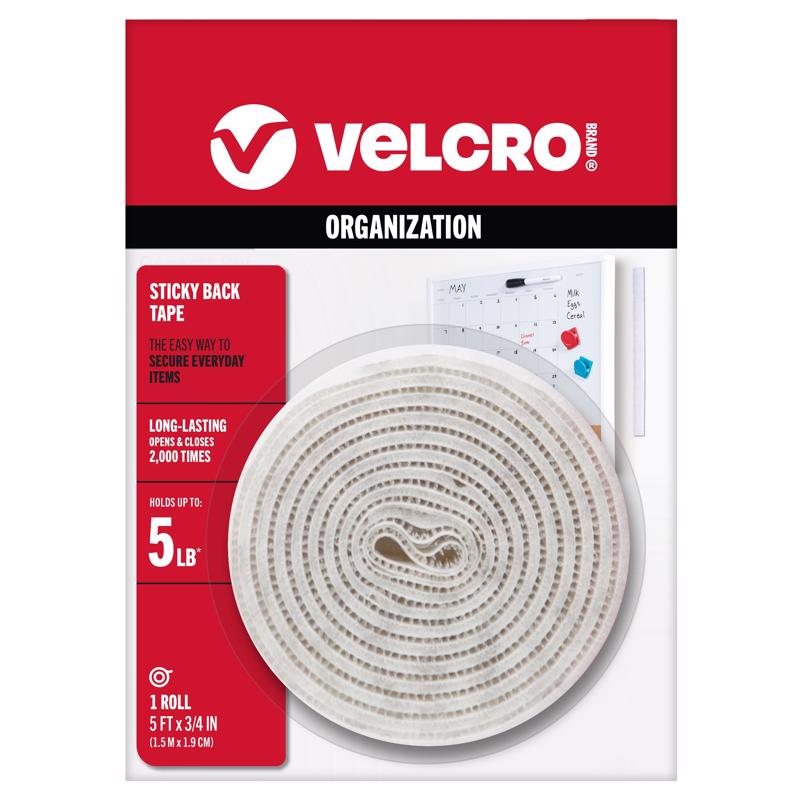 VELCRO TAPE 5'STICKY WHT