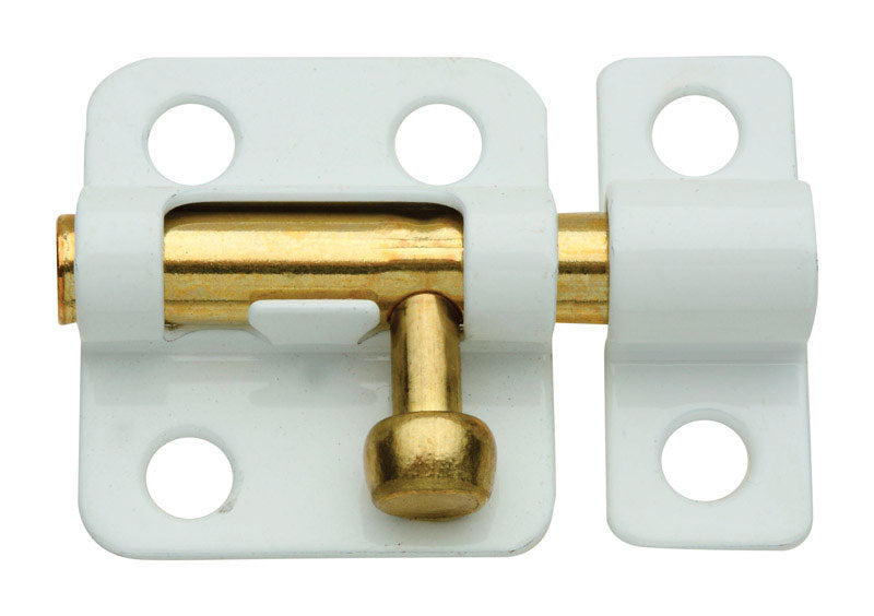 WINDOW BOLT WHT/BRS 2"