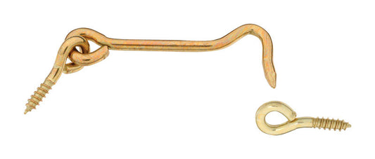 HOOK/EYES SOLID BRASS 3"
