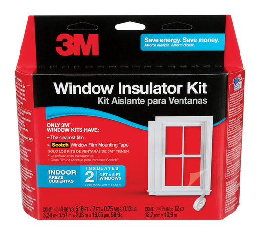 3M Indoor Window Film Insulator Kit 36 in. L X 60 in. W 2 pk