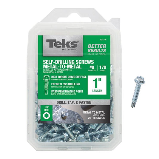 SCREW #8 1" HEX 170PK