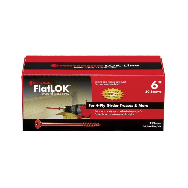 FastenMaster FlatLok No. 14 each X 6 in. L Torx Ttap Epoxy Coarse Wood Screws 1 pk