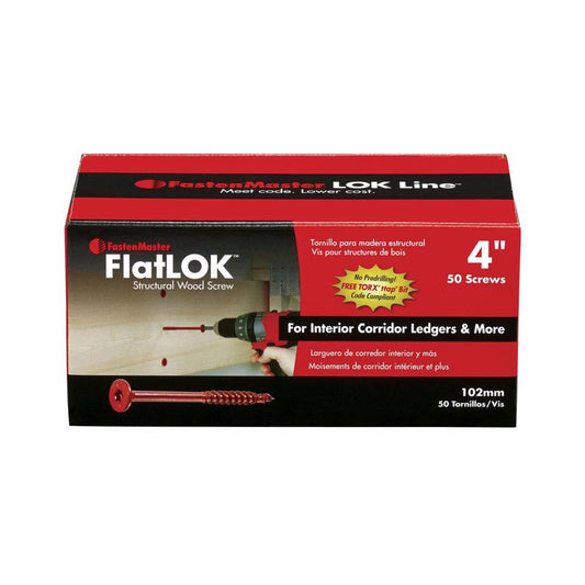 FastenMaster FlatLok No. 14 each X 4 in. L Torx Ttap Epoxy Coarse Wood Screws 50 pk