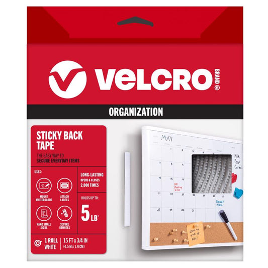 VELCRO TAPE 3/4X15'WHITE