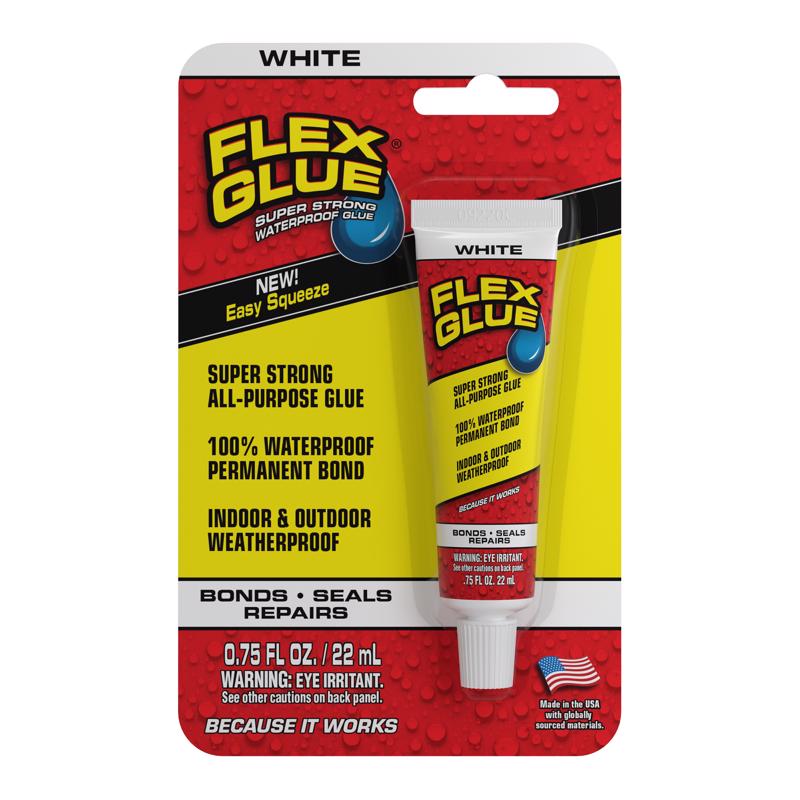 Flex Seal Family of Products Flex Glue Mini Super Strength Rubber White Adhesive 0.75 fl. oz.