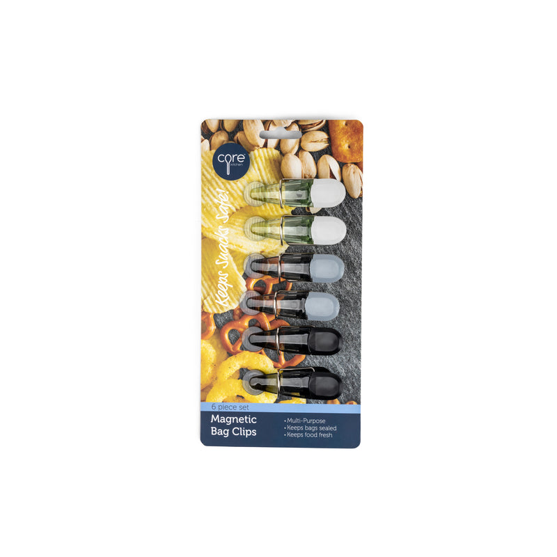 BAG CLIPS BLACK/GRAY 6PC