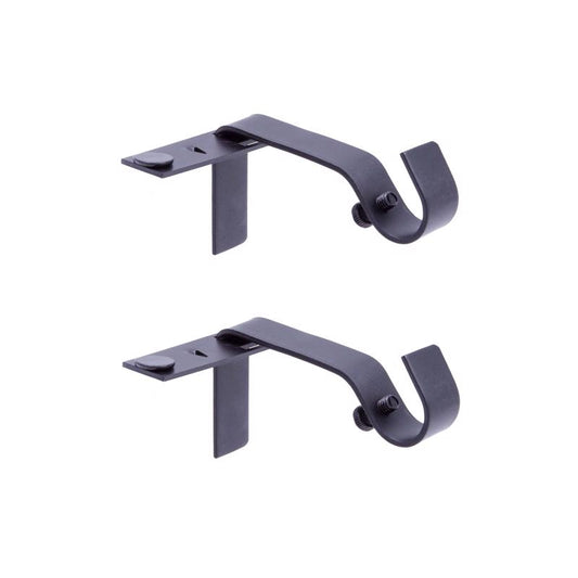 Kenney Fast Fit Matte Black Modern/Contemporary Curtain Rod Bracket 5/8 in. L