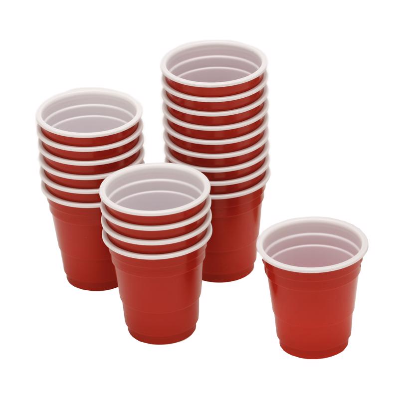DSP SHOT GLS RED/WH 20PK