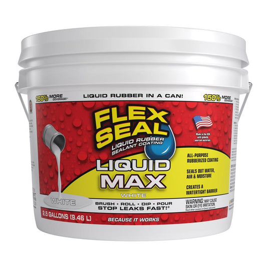 Flex Seal Family of Products Flex Seal MAX White Liquid Rubber Sealant Coating 2.5 gal
