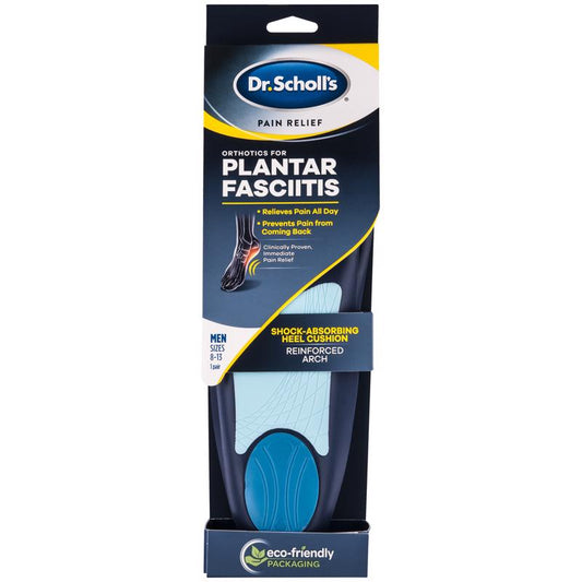 Dr Scholl's Plantar Fasciitis Insoles 8-13 Blue 1 pair