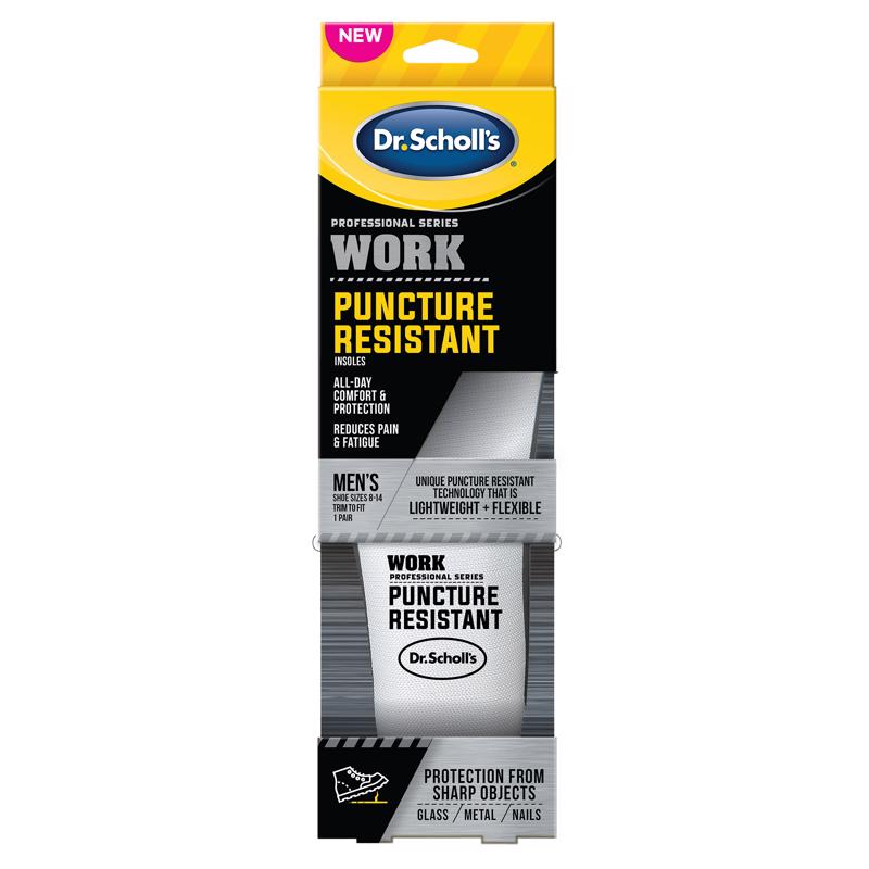 Dr Scholl's Puncture Resistant Insoles One Size Fits All Gray 1 pair