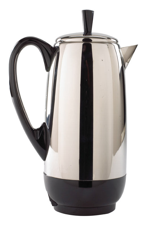 PERCOLATOR 12CUP BLK/SLV