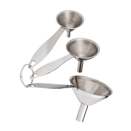FUNNEL W/HANDLE SS 3PK
