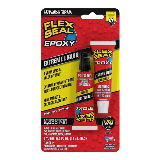 Flex Seal Family of Products Flex Seal Extra Strength Epoxy Black Epoxy 0.5 fl. oz.