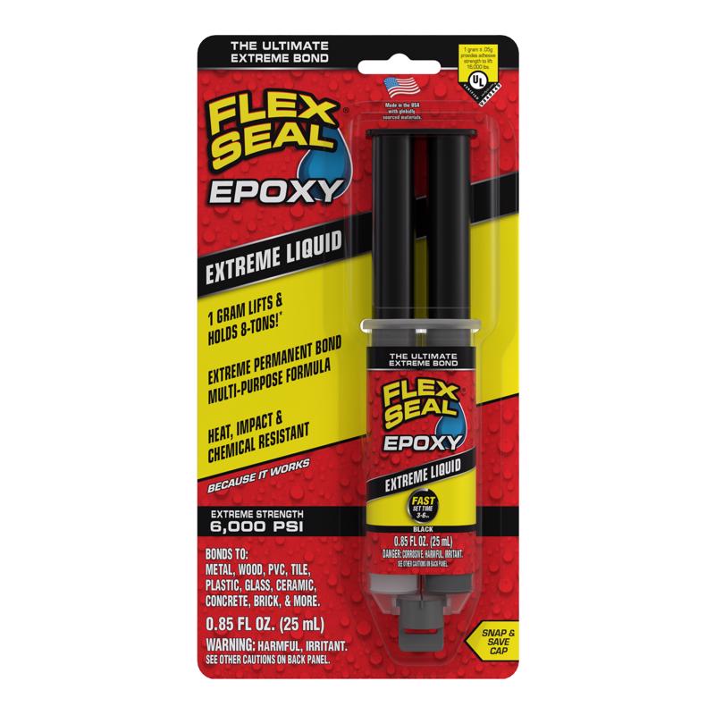 Flex Seal Family of Products Flex Seal Extra Strength Epoxy Black Epoxy Syringe 0.85 fl. oz.