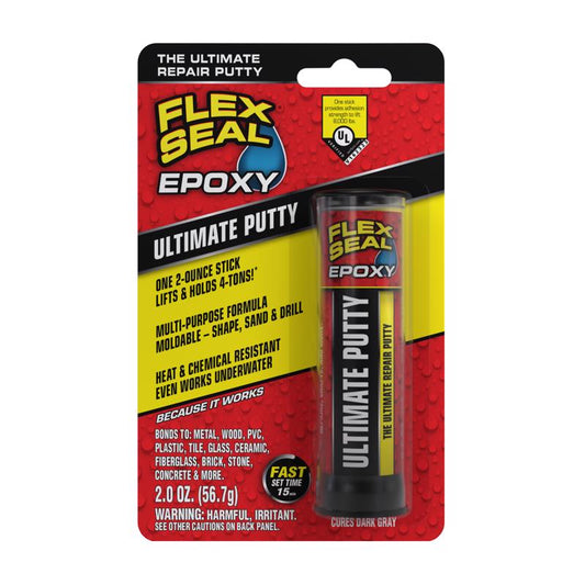 Flex Seal Family of Products Ultimate Putty Ultra Strength Epoxy Gray Epoxy Stick 2 oz.
