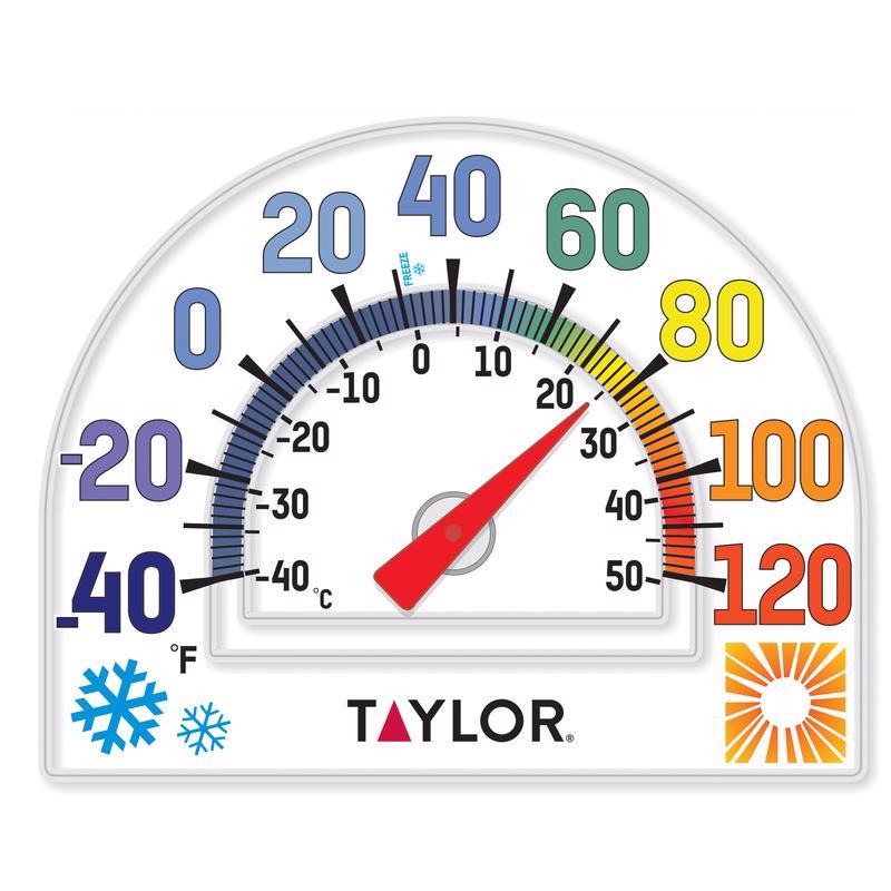 Taylor Dial Thermometer Plastic Clear 5.6 in.