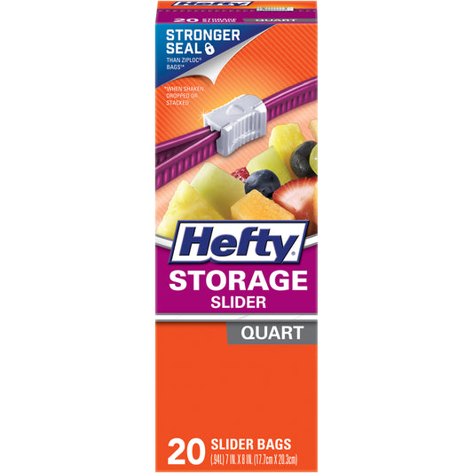 HEFTY SLIDR QUART 20CT