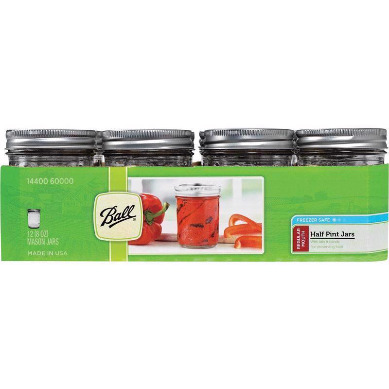 MASON JAR GLASS 8OZ 12PK
