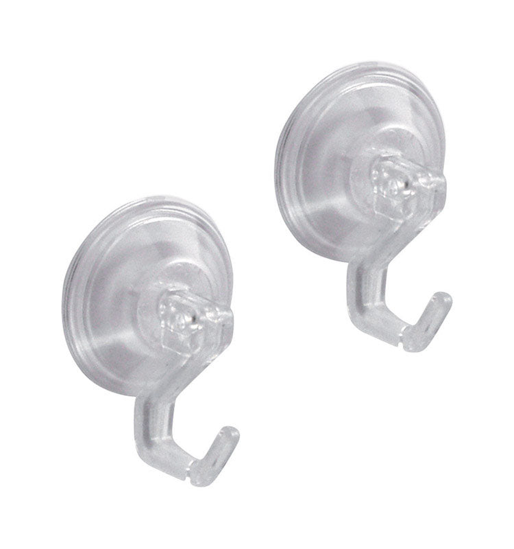 ROBE HOOK PLASTC CLR 2PK