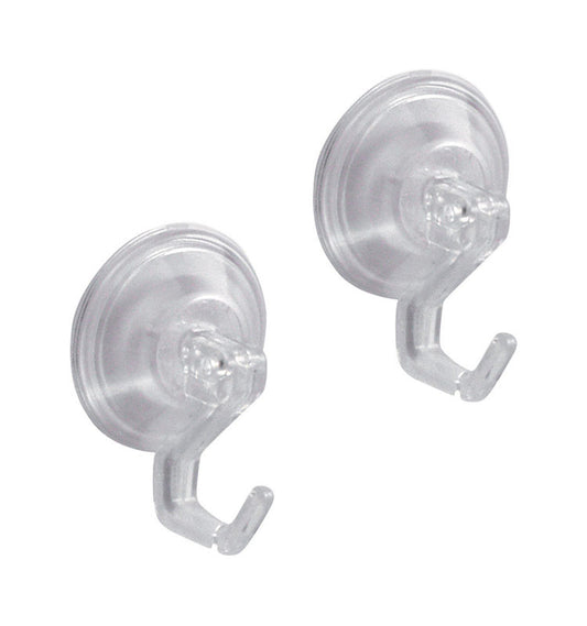 ROBE HOOK PLASTC CLR 2PK